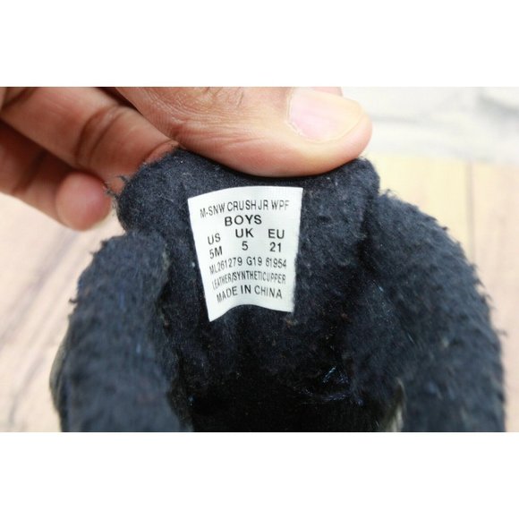 Merrell Boys Blue M-Snow Crush Jr Waterproof Lace Up Leather Winter  Snow Boots - Picture 7 of 9